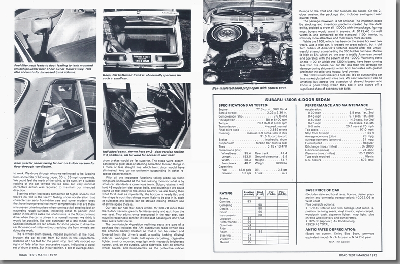 1972Ns uROAD TESTv 1972N3 SUBARU 1300G / SUBARU ELECTRO WAGON X-1(5)